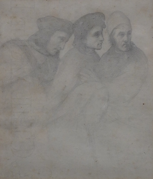 Alfred George Stevens (1817-1875), two pencils, figural studies, 33 x 39cm. Condition - poor